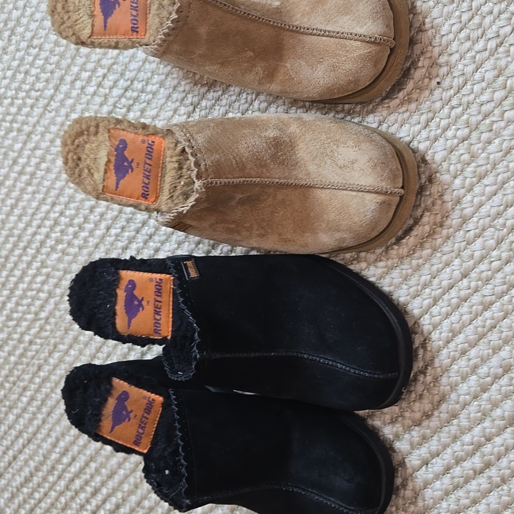 Rocket Dog Black and Tan Mule Heels